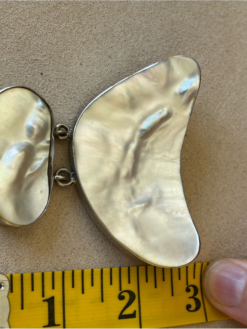 Natural Mother-of-Pearl Silver-Tone Pendant set in 925 Sterling - Picture 3 of 7